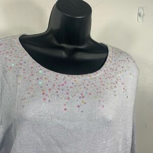 Field Manor Silk Angora Blend Crew Neck Sweater L New